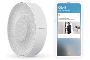 Netatmo Intelligente Innenirene, kabellos, 110 dB, automatische EIN- und Ausschaltung, kein Abonnement, batteriebetrieben oder kabelbetrieben, NIS01-EU Bunt Talla Única