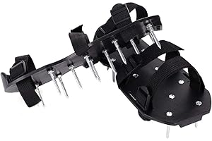 COCOARM Zapatos Aireadores de C¨¦sped con 13 Clavos, 55mm, 3 Correas Ajustables, Sandalias Escarificadoras para Jard¨ªn