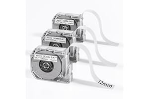 LABELCENTER Nastro per etichette M-K231 per Brother PT-M95, per Brother M-K231 MK-231 MK-231bz, per nastro M, per etichettatrici M960, per stampante di etichette Brother P-Touch, nero su bianco, 3 volumi