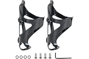 ROADNADO Carbon Bottle Cage, Carbon Water Bottle Cage for Road Bikes Bicycle MTB Bottle Holder Cycling Bottle Cage 28g Ultralight and Strong suit for Kettle 72-74 mm Diameter (Classic Glossy-2pcs)