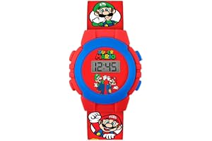 Mario GSM4234 - Reloj Digital de Cuarzo para niños con Correa de plástico, Rosso, Pulsera
