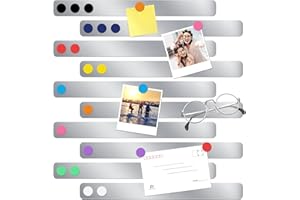 QUUYLIN 10 Stück Magnettafel Memotafel 30x3cm, Selbstklebend Magnetleisten, Magnetstreifen Selbstklebend mit 32 Starke Magnete, aus Edelstahl,für Büro, Pinnwand, Fotowand, Dokumente und Kühlschrank