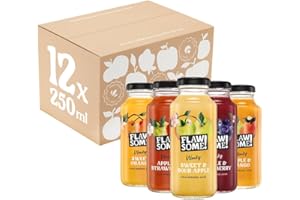 Flawsome! Variety Pack 12x250ml - Cold-Pressed Juice - No Added Sugar Pressed Juice – 100% Natural & Pure, with No Sweeteners – Craft, Vegan, Not from Concentrate