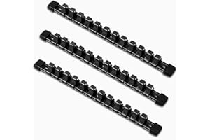 ACEBON 3-częściowy zestaw szyn nasadowych do nasadek kluczy nasadowych | z 36 klipsami | do wkładów 12,5 mm (1/2"), organizer na klucze nasadowe