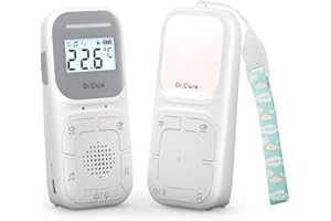 Dr.Care Neo Go Baby Monitor Audio Portatile Clip & Sound Machine | Portata 304,8 m, Batteria Giorno a Notte, Conversazione bidirezionale, VOX, Luce notturna, 8 Ninne Nanne con Allarme Vibratore