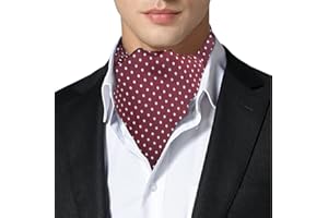 Remo Sartori - Ascot Doppia Pala in Seta Jacquard a Pois Bianchi, Made in Italy, Uomo