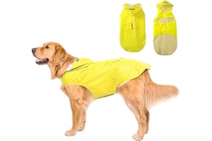 Sikweny Manteaux Imperméables pour Chiens Manteau Pluie Chien Pluie et Coupe Vent Capuche Réfléchissan avec Capuchon Aéré Bandes Réfléchissantes Ultraléger pour Chiots Petite Moyenne Grande Taille