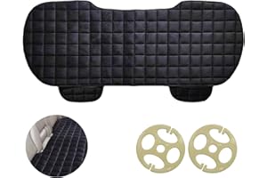 Beapkins Universal Car Seat Covers - Plush Pad Soft Rear Seat Mat Non-Slip Pad Flocking Cloth Cover Bench Seat Cover for 5-Seat Car Interior Accessories