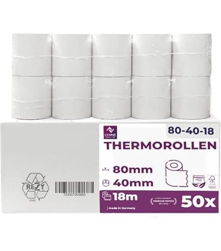 50 Kassenrollen Thermopapier 54/50/12