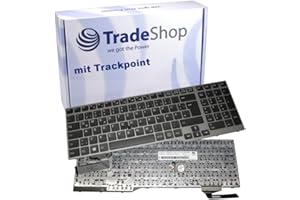 TRADE-SHOP Teclado original para portátil Fujitsu LifeBook E753, E754, E756, E554, E557, con marco, con TrackPoint