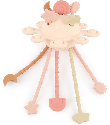 Jouet Sensoriel à Tirer – Corde Texturée, Boutons Doux – Dès 12 Mois – Motricité Fine, Exploration Tactile – Cadeau Bébé