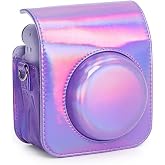 Instax Mini 12 Makine Uyumlu Lila Parlak Deri Kılıf