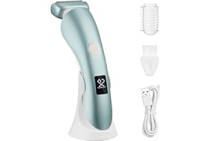 LOPHE Golarka elektryczna dla kobiet, trymer do bikini dla kobiet do użytku na mokro i na sucho, bezbolesna maszynka do golenia z ekranem LED, bezprzewodowa depilacja sucha, ze stacją dokującą, trymer