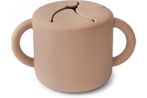 ‎MUSHIE mushie Silikonowy kubek na przekąski | pudełko śniadaniowe dla dzieci w podróży | szczelne i nadaje się do mycia w zmywarce | łatwe do trzymania dla małych dzieci | wysokiej jakości i trwałe