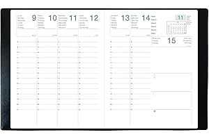 Exdi - 303001Q - Agenda Semainier MERCURE ML - Janvier à Décembre 2026 - Noir - 21 x 27 cm - Une semaine sur deux