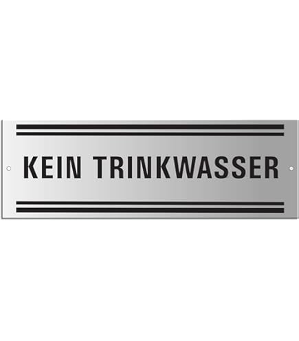 Aluminium-Schild "Kein Trinkwasser" – 175x65 Mm, Selbstklebend, Wasserfest