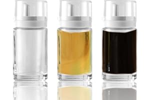 KWUDE 3-Pack Leakproof Small Glass Oil and Vinegar Dispenser Bottles - Perfect for Kitchen Use - 100ml Each (3.38oz)