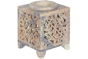 SOMETHING DIFFERENT Encantador Quemador de Aceite de Piedra de jabón marroquí, 10 cm x 8 cm (1 Unidad), diseño Lujoso, Material Premium, Accesorio de aromaterapia, Ideal para decoración del hogar y la Oficina