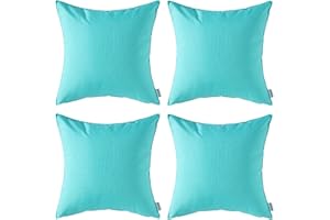 MIULEE 4er Set wasserdichte Kissenbezüge Dekokissen Kissenbezug Sofakissen Dekorativ Couchkissen Wetterfeste Kissenhülle Zierkissen Bezug für Sofa Garten Outdoor Wohnzimmer 45x45 cm Hellgrün