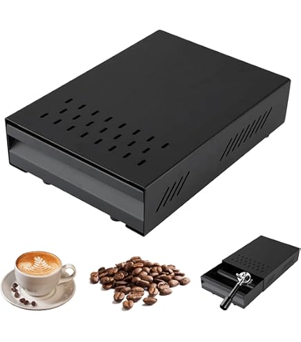 Accessorio Caffè Bar Contenitore Fondi Caffè Leoapcat Acciaio Inox - Knock Box Per Macchine Espresso, Cassetto Estraibile Scatola Fondi Caffè Macchina Espresso - 4