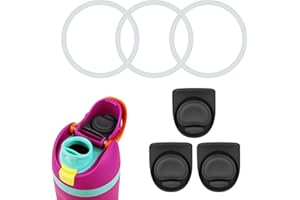 XIHIRCD 3 Stück Ersatz Stopfen Kompatibel mit Owala Freesip 19/24/25/32/40oz mit 3 Stück Silikon Dichtungen Ringen Anti-Leck Wasserflaschendeckel Silikon Mundstück Ersatz für Owala