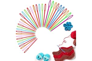 ZORVYN Set di 30 aghi in plastica, adatti per filati e maglieria, con cruna larga e punta smussata per imbottitura, ricamo, fai da te, artigianato, adatti ai principianti (7 cm/9 cm/15 cm)