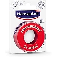 Hansaplast Fixierpflaster Classic (5 m x 1,25 cm), Tapeband zur einfachen und sicheren Fixierung von Wundverbänden…