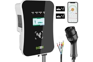 WADA POWER Stazione di Ricarica per Veicoli Elettrici 22KW Trifase: Caricabatterie Tipo 2 per Auto Elettrica con App e Carta RFID, 16A Ricarica Auto Elettrica con Cavo da 5M, IEC 62196-2