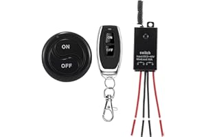 dstfuy Mini interrupteur d'éclairage sans fil,DC 5V-48V/10A Interrupteur d'éclairage télécommandé avec une longue portée de 328FT pour plafonniers,lampes,champs de contrôle
