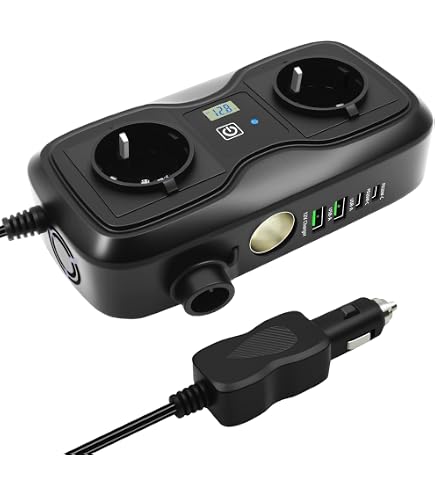 Inversor De Corriente 300W 12V A 220V - Con 1 Toma, USB-C PD 30W, 3 USB Y Pantalla LED - Para Coche Y Exteriores