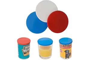 Karrma Ltd. Pet Food Can Covers | Set of 3 Assorted Colours Cat Dog Food Can Covers BPA Free Storage Cat Dog Pet Food Tin Lids Reusable Standard Size Fits All