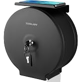 Commercial Jumbo Toilet Paper Dispenser, 9 Inch Stainless Steel Wall Mount, Toilet Paper Dispenser with Lock Key (Black)