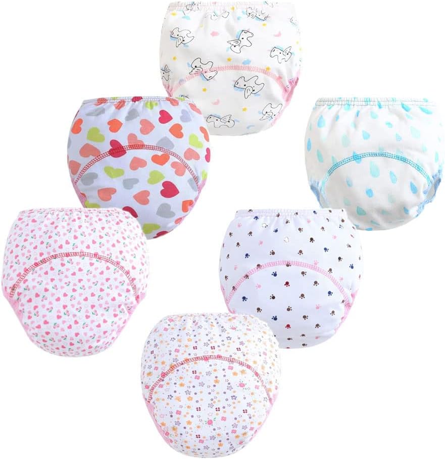 FedMois Baby Potty Training Pants Boys Girls Training Underwear Reusable (6 Pack)