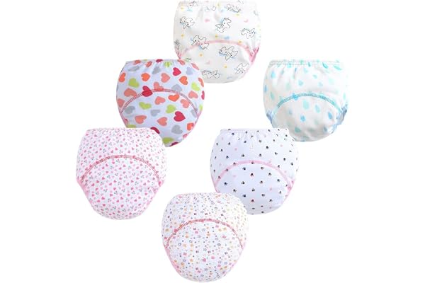 FedMois Culotte Apprentissage Propreté Garcon Fille Culotte d'apprentissage Enfant Lavable, Lot de 6