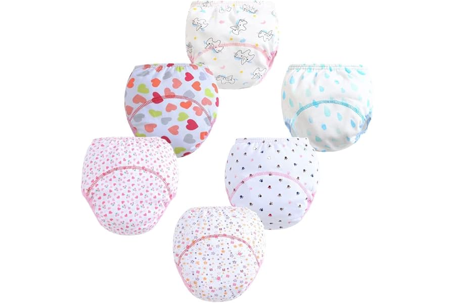 FedMois Baby Potty Training Pants Boys Girls Training Underwear Reusable (6 Pack)