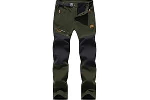 BenBoy Homme Pantalon Ski Imperméable Pantalon Randonnée Softshell Thermique Étanche Coupe-Vent Hiver Pantalon de Montagne Neige Escalade