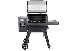Fire Mountain Pellet BBQ, Woodfired BBQ, Electric BBQ with LED display, Automatic Pellet Feeder, Smoker BBQ, Eco Friendly Fuel, Traditional Woodfired Flavour, Black, Cover Included