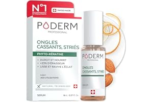PODERM Ongles Cassants, Stries, Dedoubles | Durcisseur Extra Fort - Soin 2en1 Aux Plantes Réparatrices, Fortifiantes et Nourrissantes | Solution Professionnelle Pied/Main | Fabriqué en Suisse