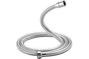 GRIFEMA Duschslang 3 m, duschslang i rostfritt stål, anti-kink, läckagesäker, universell passform G1/2 tum, krom-silverfinish, flexibel ersättningsslang med mässingsanslutningar