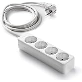 FAMATEL &ndash; Power strip 4 sockets | 1.5 meters | up to 3680W | Child protection | Orientation sockets at 45&ordm; | Prevents Phantom