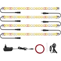Led Pflanzenlampe LM301B ＆Full Spectrum 3500＆Rote LED-Streifen mit Timer 3/6/12 Stunden Doppelkanal 4 Helligkeitsstufe…
