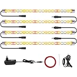 Led Pflanzenlampe LM301B ＆Full Spectrum 3500＆Rote LED-Streifen mit Timer 3/6/12 Stunden Doppelkanal 4 Helligkeitsstufe führte