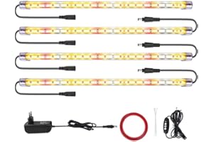 CXHOME Lámpara de Plantas Full Spectrum 3500K Light Luz LED roja con temporizador 3/6/12 horas 4 LED de nivel de brillo Grow Light para plantas de interior desde la siembra hasta la cosecha (84 LED)