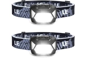 ‎LEPRO Lepro Stirnlampe, 2 Pack, Superhelle LED Kopflampe mit 6 Leuchtmodi, Wasserdicht, Batteriebetriebene LED-Leicht-Stirnlampen für Radfahren, Laufen, Camping für Kinder und Erwachsene