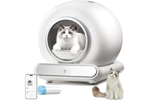 QSMYUYE Lettiera Gatto Autopulente, 65L Lettiera Automatica per Gatti Intelligente, Sicurezza, Controllo App Lettiera Autopulente per Gatti per Gatti Abilitata WiFi, con Sacchi Spazzatura, per Più Gatti
