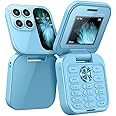 Mini Flip Mobile Phone, 2024 New Foldable Cell Phone with FM Radio Magic Voice Blacklist Speed Dial Vibration, 2 SIM Card Small Display Cell Phone Gift for Father's Day Mother's Day