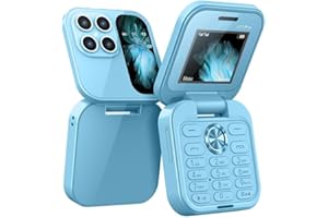 SBYZM Mini Flip Mobile Phone, 2024 New Foldable Cell Phone with FM Radio Magic Voice Blacklist Speed Dial Vibration, 2 SIM Card Small Display Cell Phone Gift for Father's Day Mother's Day