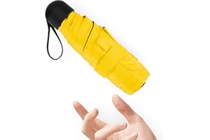 Chakipee Mini Paraguas plegable para el sol Pequeño Viaje 6 Varillas con Puesto de Paraguas y 260T Revestimiento - de Secado Rápido y Resistente a los Rayos UV