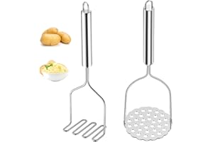 ZISHAN 2 Pcs Potato Mashers, Manual Potato Ricer, Non-Slip Handle Potato Masher, Kitchen Mash Potato Masher,for Smooth Cream Mashed Potatoes, Vegetable Puree, Fruit Pure, (2311dhgfks465)