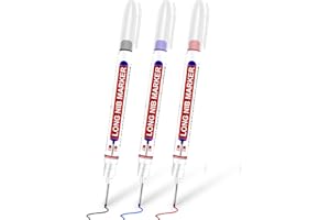 WONWOOD_DIRECT Pennarello per fori da trapano 3 pezzi Pennarello per fori profondi Matita in metallo, punta a proiettile extra fine 0,75 mm Strumento per la marcatura di fori per fori per trapano per cantiere edile